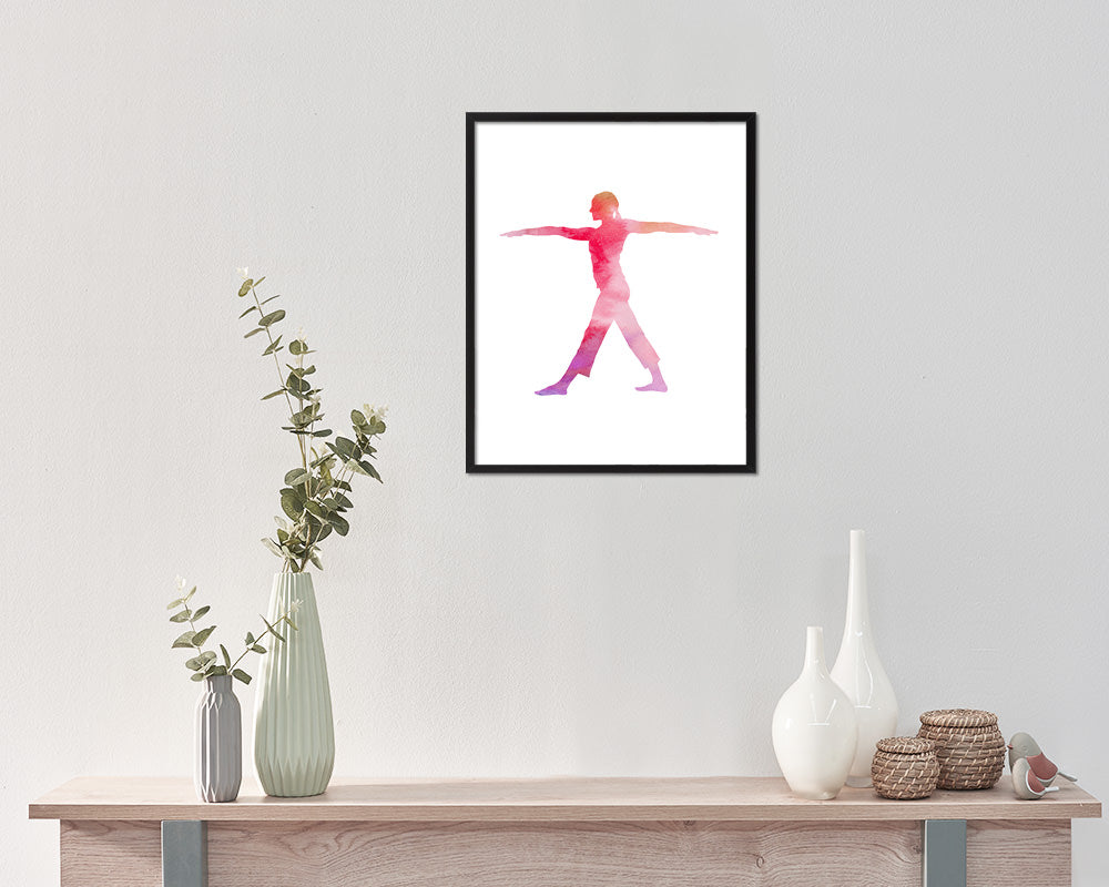 Triangle Preparation Yoga Wood Framed Print Wall Decor Art Gifts