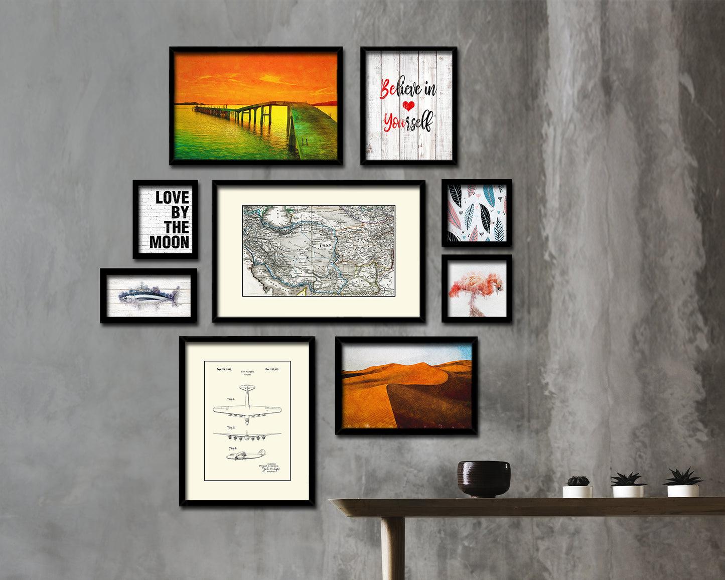 Iran Afghanistan Old Map Framed Print Art Wall Decor Gifts