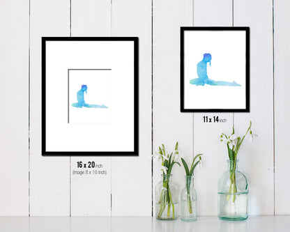Up Dog Yoga Wood Framed Print Wall Decor Art Gifts