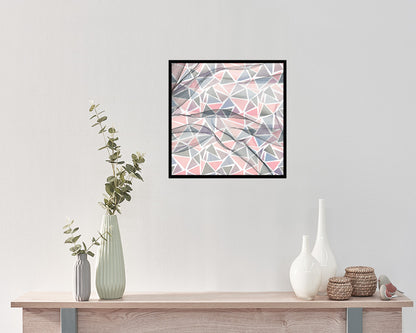 Abstract Pink Artwork Wood Frame Gifts Modern Wall Decor Art Prints