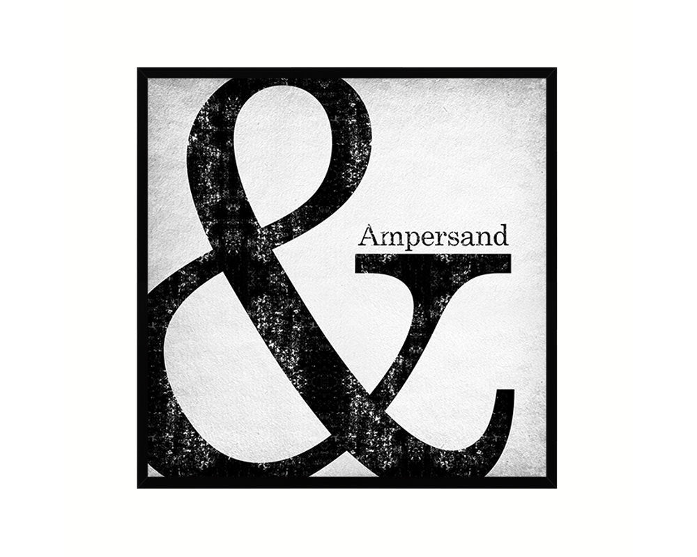 Ampersand Punctuation Symbol Framed Print Home Decor Wall Art English Teacher Gifts