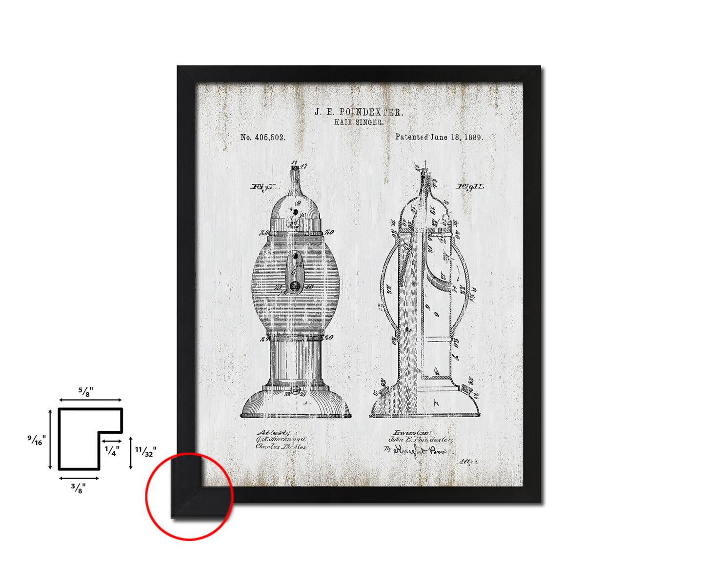 Sanitizer Barbershop Vintage Patent Artwork Black Frame Print Wall Art Decor Gifts