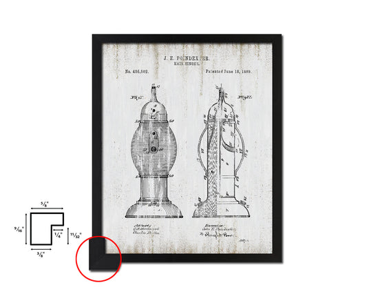 Sanitizer Barbershop Vintage Patent Artwork Black Frame Print Wall Art Decor Gifts