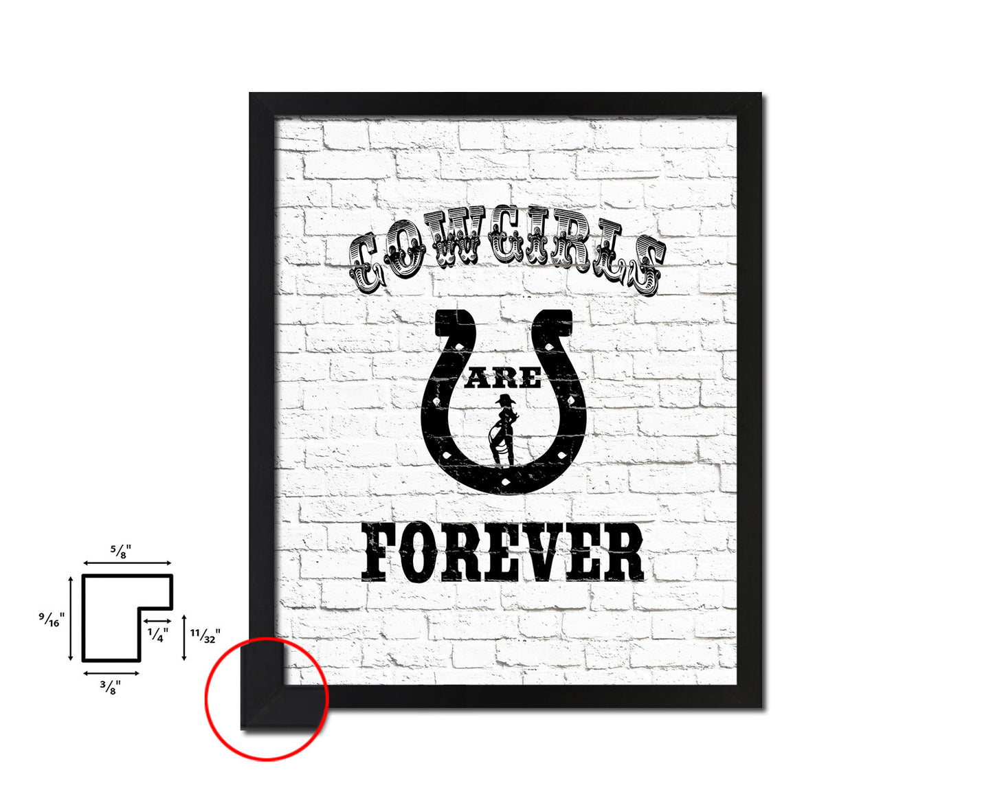 Cowgirls are forever Quote Framed Artwork Print Home Decor Wall Art Gifts