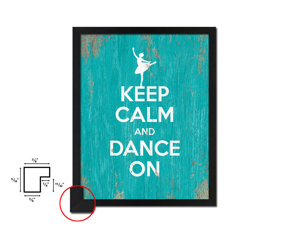 Keep calm and dance on Quote Framed Print Home Decor Wall Art Gifts