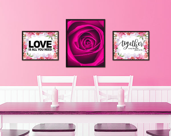 Rose Purple Flower Wood Framed Paper Print Wall Decor Art Gifts