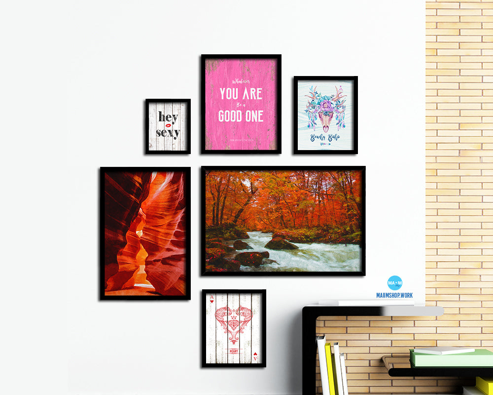 Autumn Strea Landscape Painting Print Art Frame Home Wall Decor Gifts