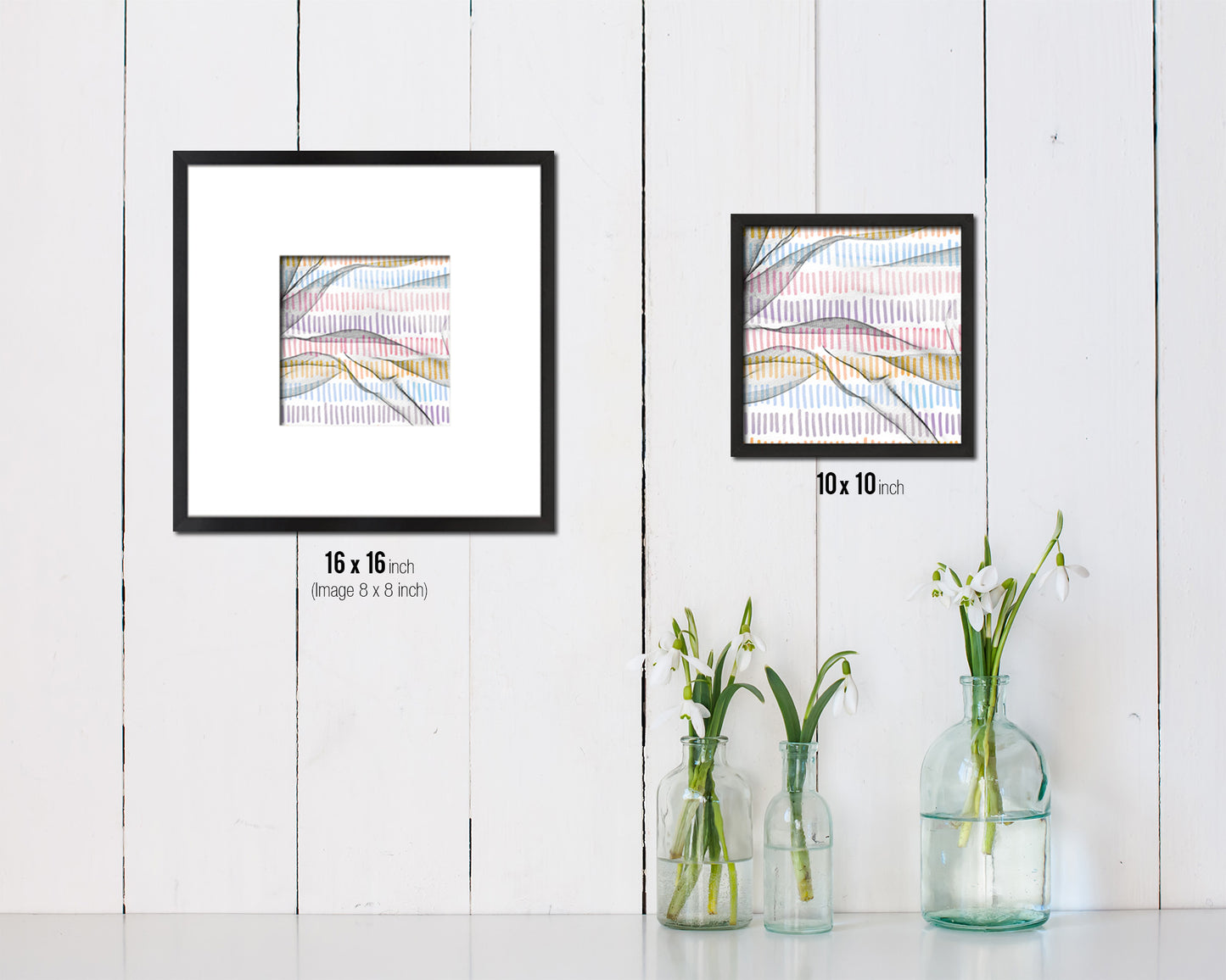 Abstract Line Artwork Wood Frame Gifts Modern Wall Decor Art Prints