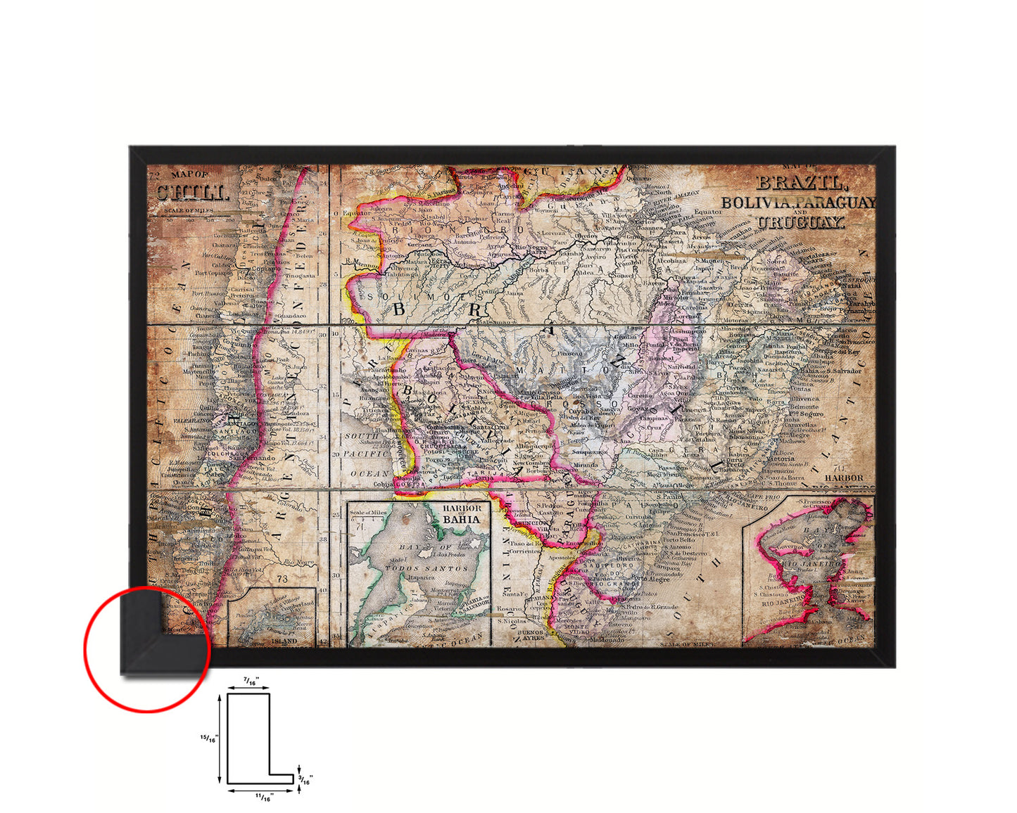 Persia Iraq Iran Afghanistan Antique Map Framed Print Art Wall Decor Gifts