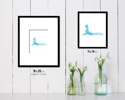 Cobra Pose Yoga Wood Framed Print Wall Decor Art Gifts