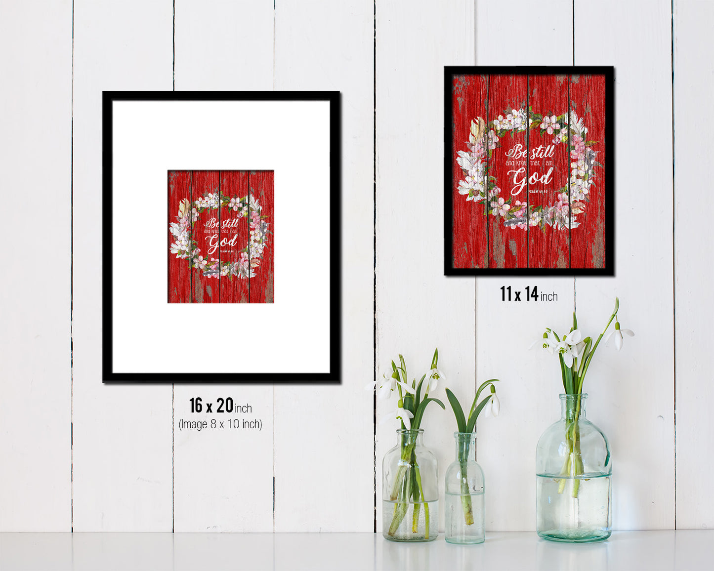 Be still and know that I am God, Psalm 46:10 Quote Framed Print Home Decor Wall Art Gifts