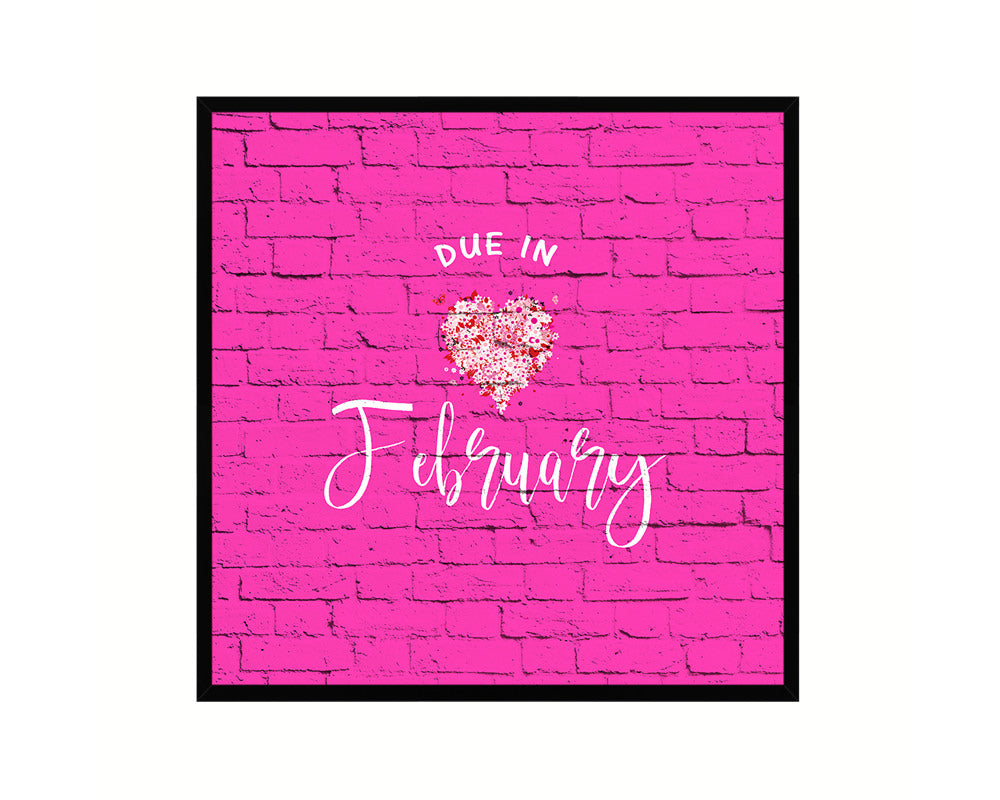 Baby Due In February Pregnancy Announcement Personalized Frame Print Wall Decor Art Gifts