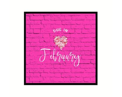 Baby Due In February Pregnancy Announcement Personalized Frame Print Wall Decor Art Gifts