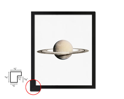 Saturn Planet Prints Watercolor Solar System Wood Framed Paper Print Wall Art Decor Gifts