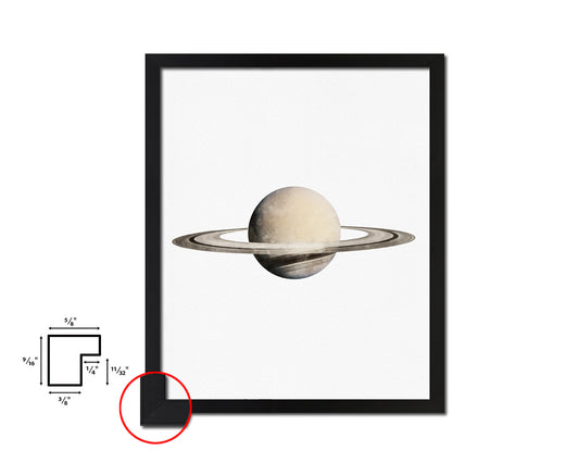 Saturn Planet Prints Watercolor Solar System Wood Framed Paper Print Wall Art Decor Gifts