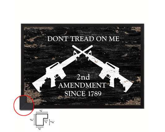 2nd Amendment Dont Tread On Me Shabby Chic Military Flag Framed Print Art