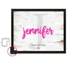 Jennifer Personalized Biblical Name Plate Art Framed Print Kids Baby Room Wall Decor Gifts