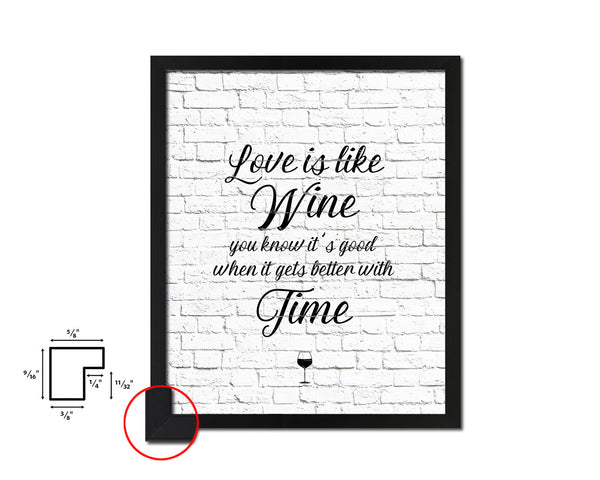 Love is like wine you know it's good Words Wood Framed Print Wall Decor Art Gifts