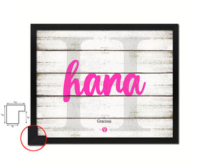 Hana Personalized Biblical Name Plate Art Framed Print Kids Baby Room Wall Decor Gifts
