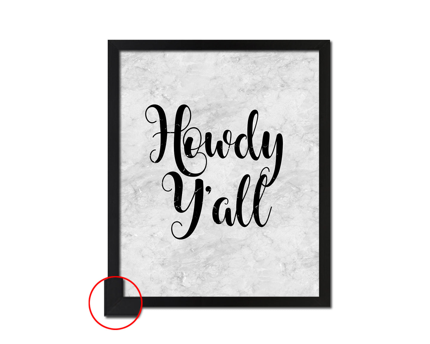 Howdy y'All Western Quote Framed Print Wall Art Decor Gifts