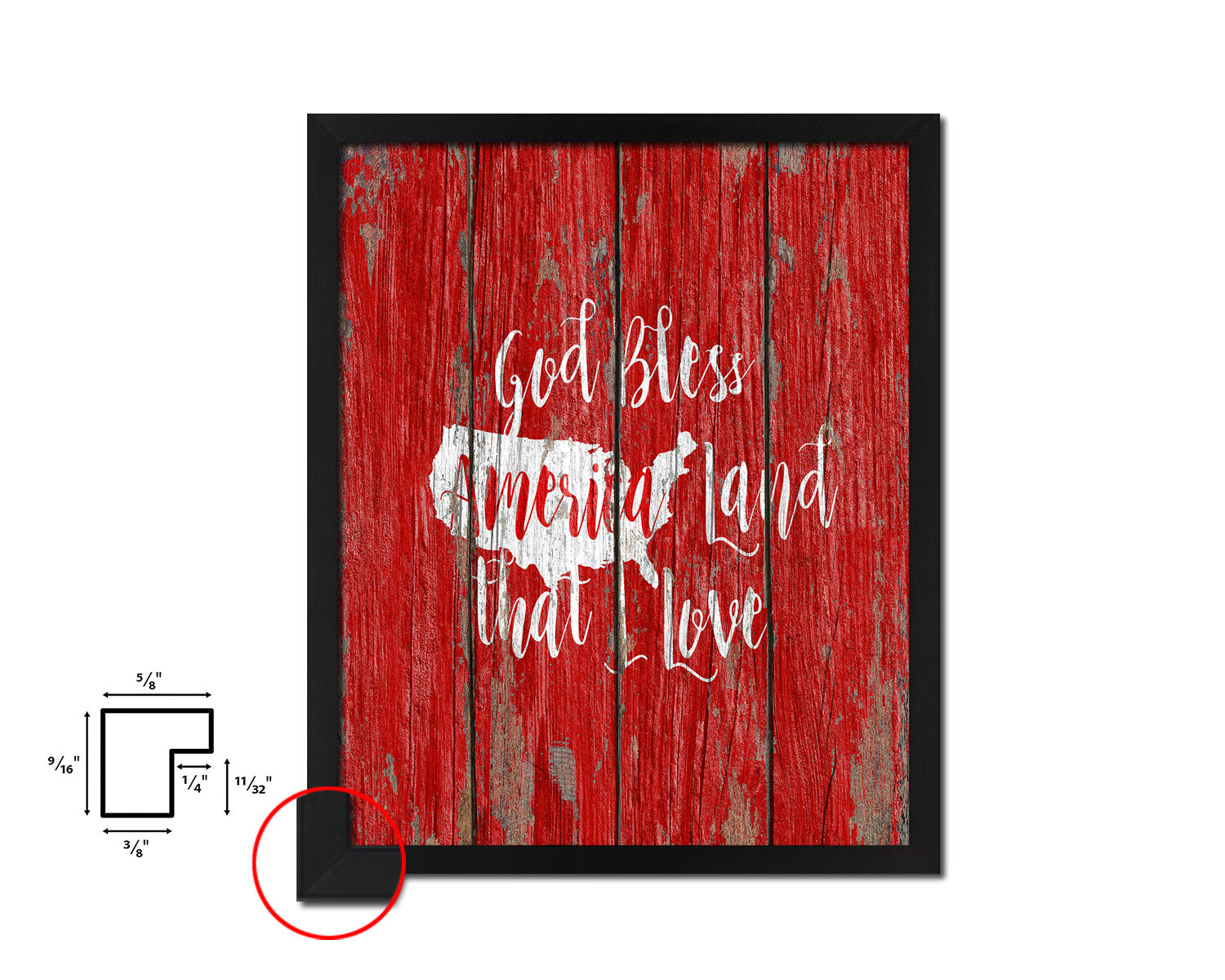 God bless America land that I love Quote Framed Print Home Decor Wall Art Gifts