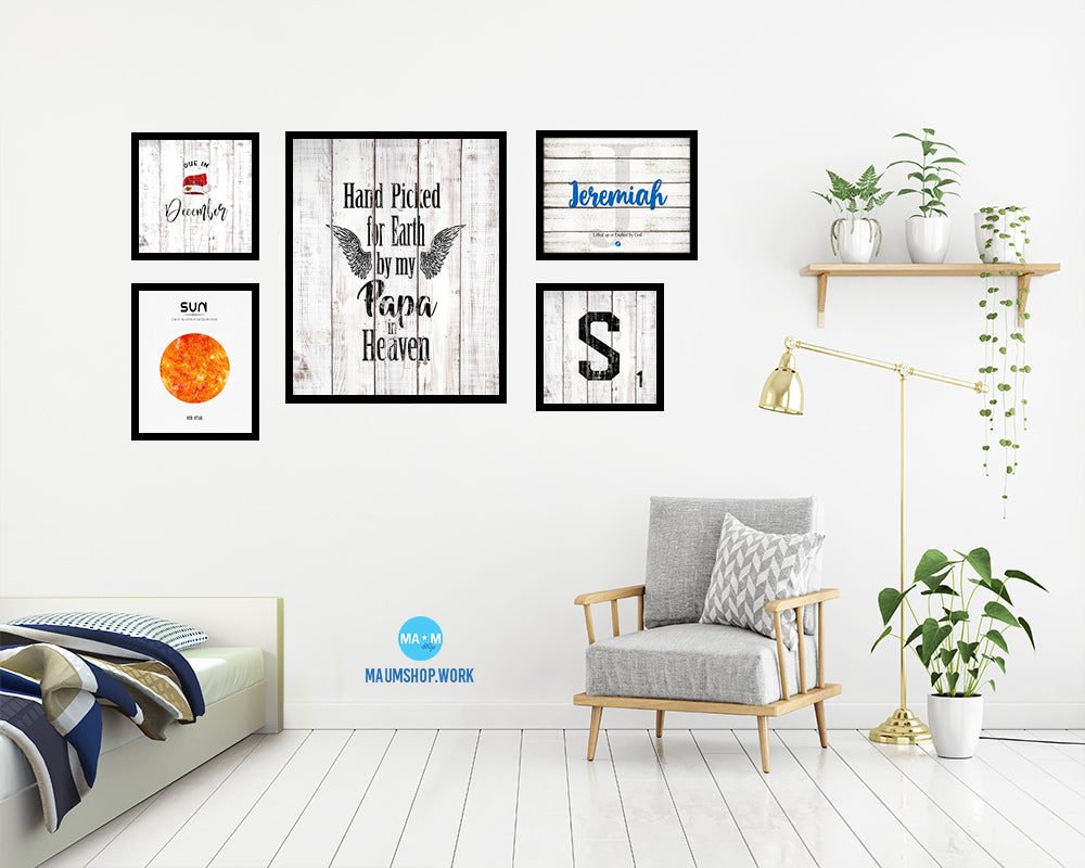 Hand picked for earth by our Papa in heaven Quote Framed Print Wall Art Decor Gifts