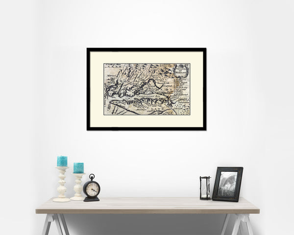 Virginia and Maryland John Speed 1646 Old Map Framed Print Art Wall Decor Gifts