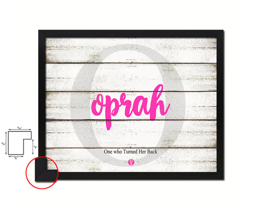 Oprah Personalized Biblical Name Plate Art Framed Print Kids Baby Room Wall Decor Gifts