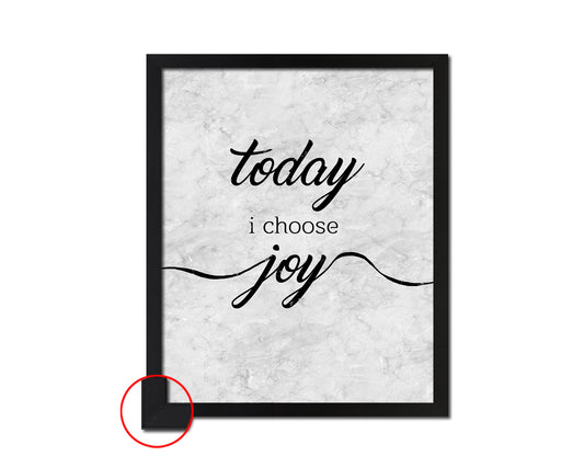 Today I choose joy Quote Framed Print Wall Art Decor Gifts