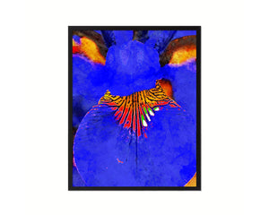 Iris Blue Flower Wood Framed Paper Print Wall Decor Art Gifts