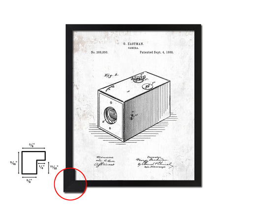 Eastman Photographic Camera Vintage Patent Artwork Black Frame Print Wall Art Decor Gifts