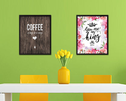 Coffee a hug in a mug Quote Framed Artwork Print Wall Decor Art Gifts