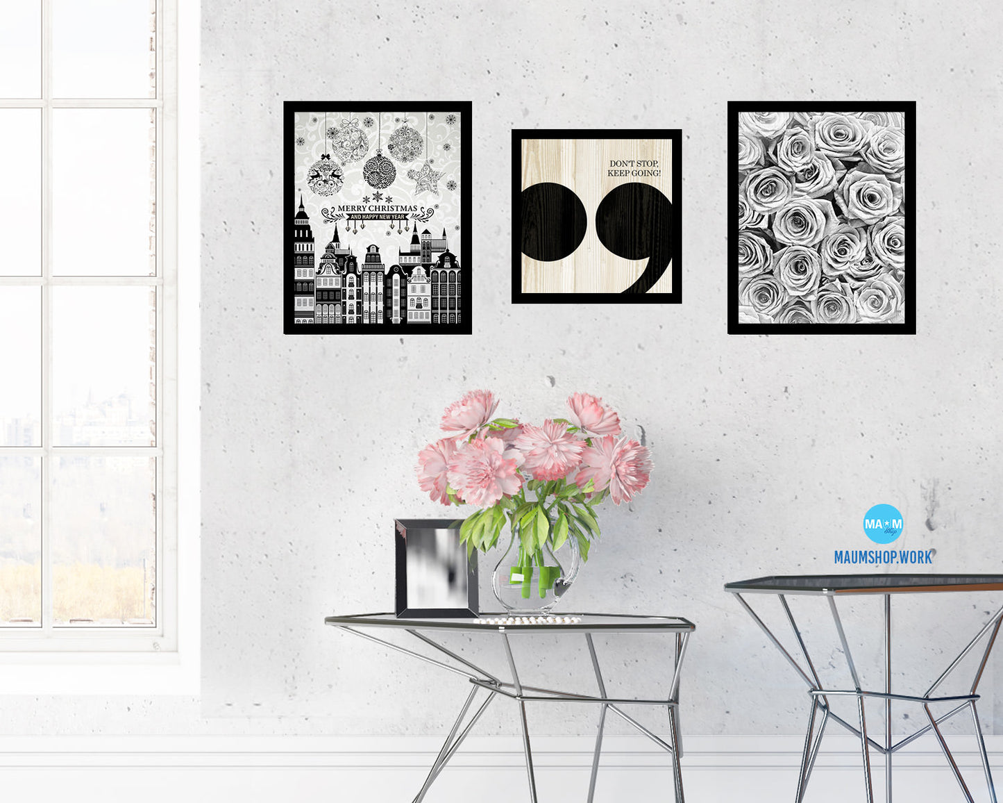 Don't stop keep going Punctuation Symbol Framed Print Home Decor Wall Art Gifts