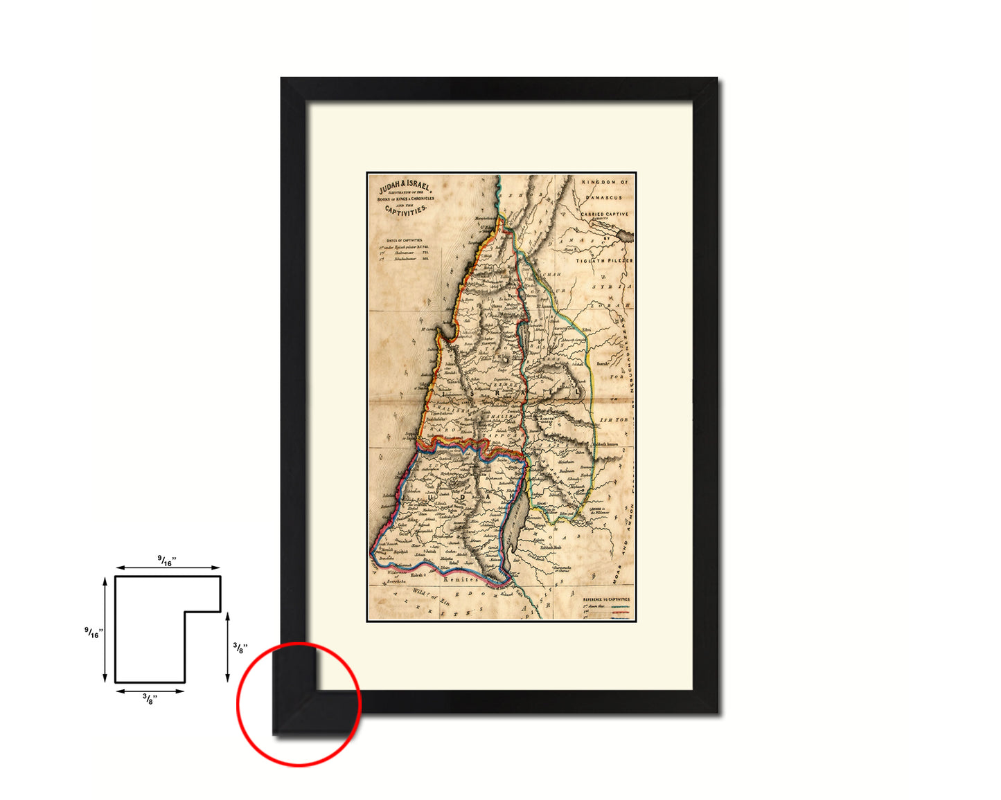 Iisrae Old Map Wood Framed Print Art Wall Decor Gifts