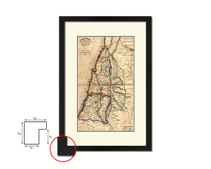 Iisrae Old Map Wood Framed Print Art Wall Decor Gifts