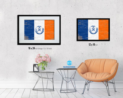 New York City New York State Shabby Chic Flag Framed Prints Decor Wall Art Gifts