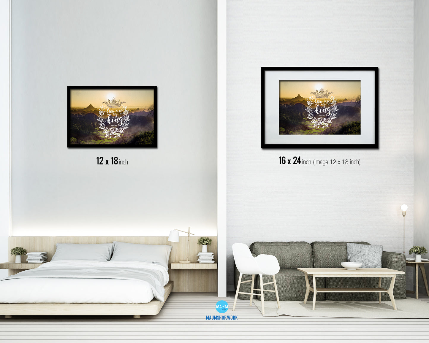 You are my king, Psalm 44:4 Bible Verse Scripture Framed Print Wall Decor Art Gifts