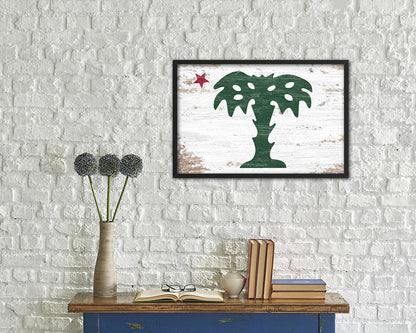 South Carolina Palmetto Guard Shabby Chic Military Flag Framed Print Decor Wall Art Gifts