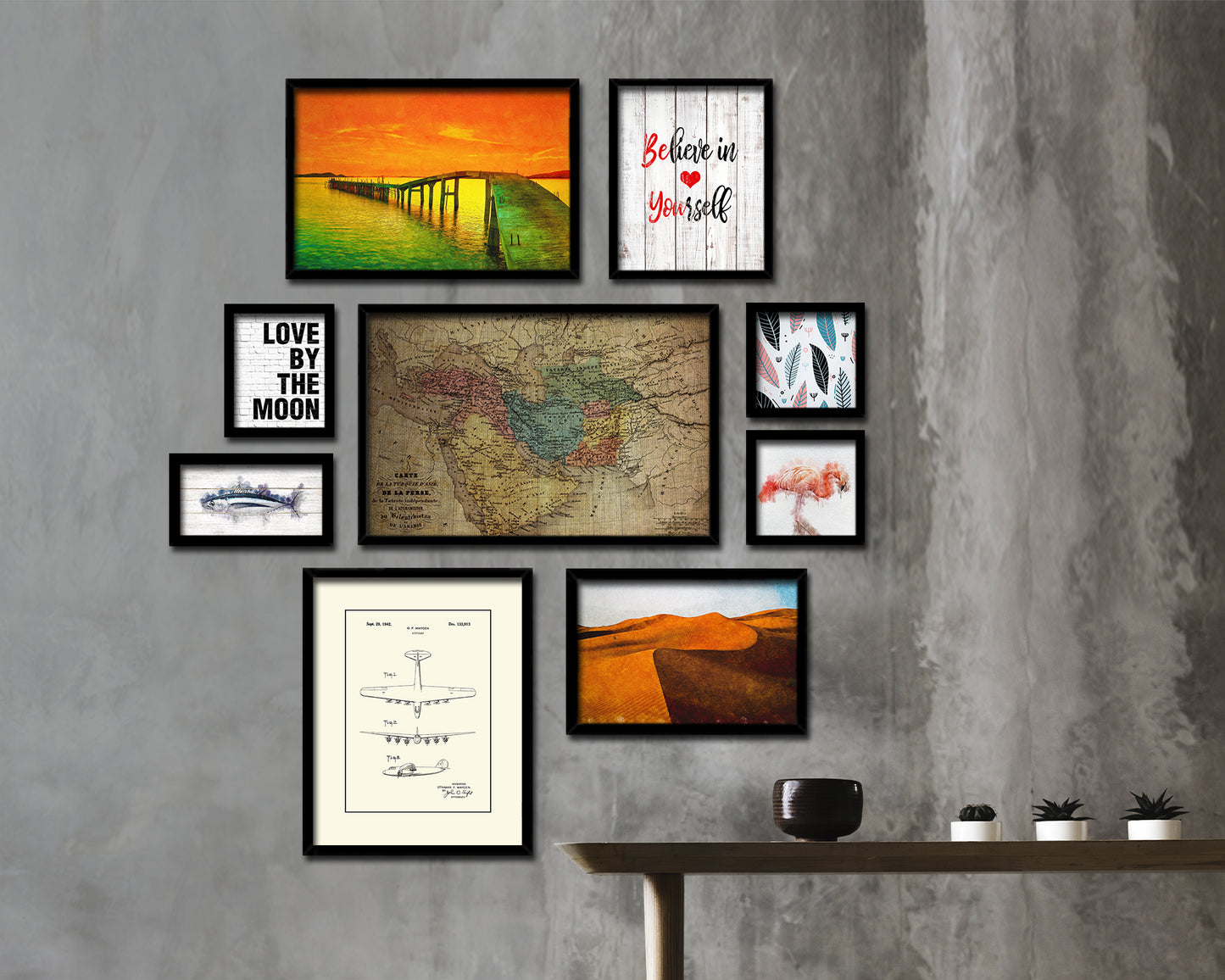 Persia Arabia Iraq Iran 1870 Vintage Map Framed Print Art Wall Decor Gifts