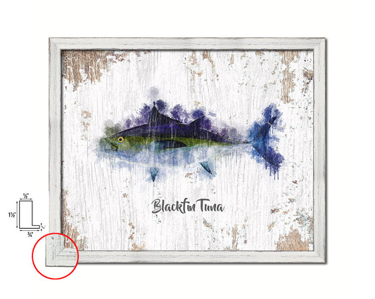Blackfin Tuna Fish Framed Prints Modern Restaurant Sushi Bar Watercolor Wall Art Decor