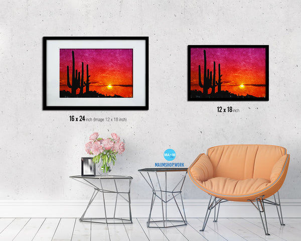 Sunset in Mexican Canyon Landscape Painting Print Art Frame Home Wall Decor Gifts