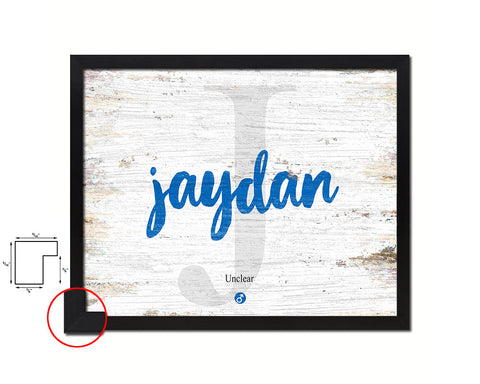 Jaydan Personalized Biblical Name Plate Art Framed Print Kids Baby Room Wall Decor Gifts