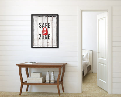 Safe Zone Notice Danger Sign Framed Print Home Decor Wall Art Gifts