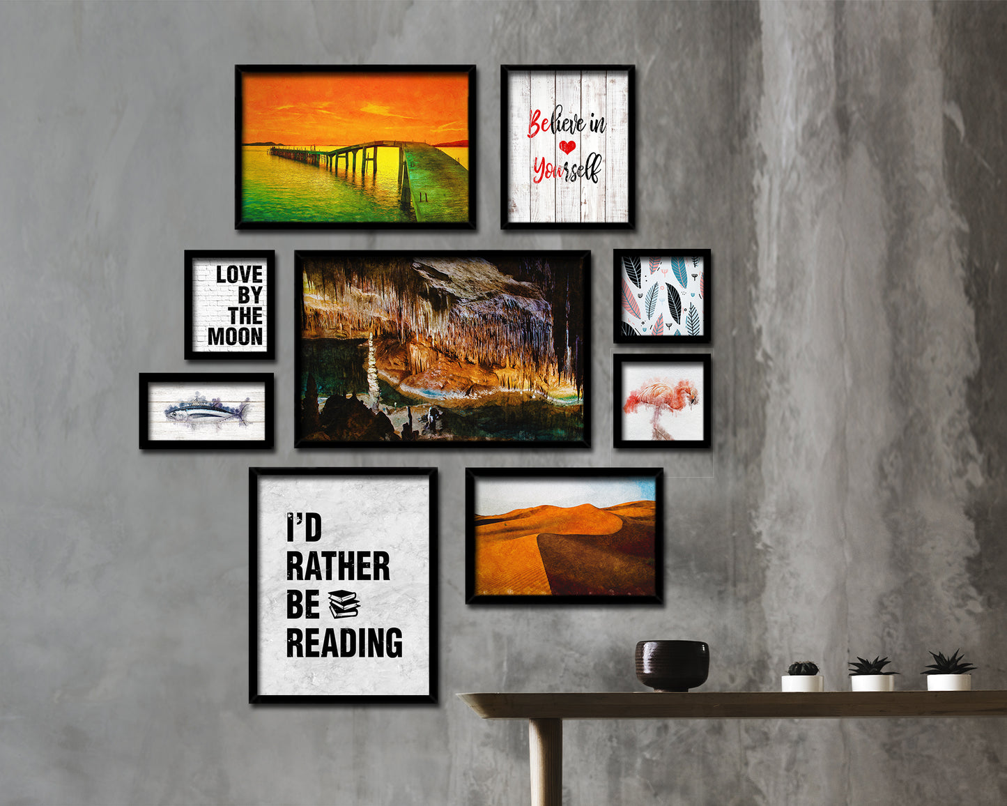 I'd rather be reading Quote Framed Print Wall Art Decor Gifts