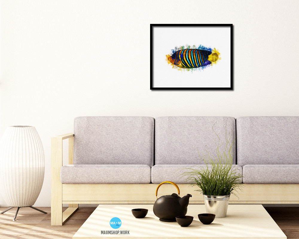 Tropical Fish Framed Print Modern Restaurant Sushi Bar Modern Watercolor Wall Art Decor