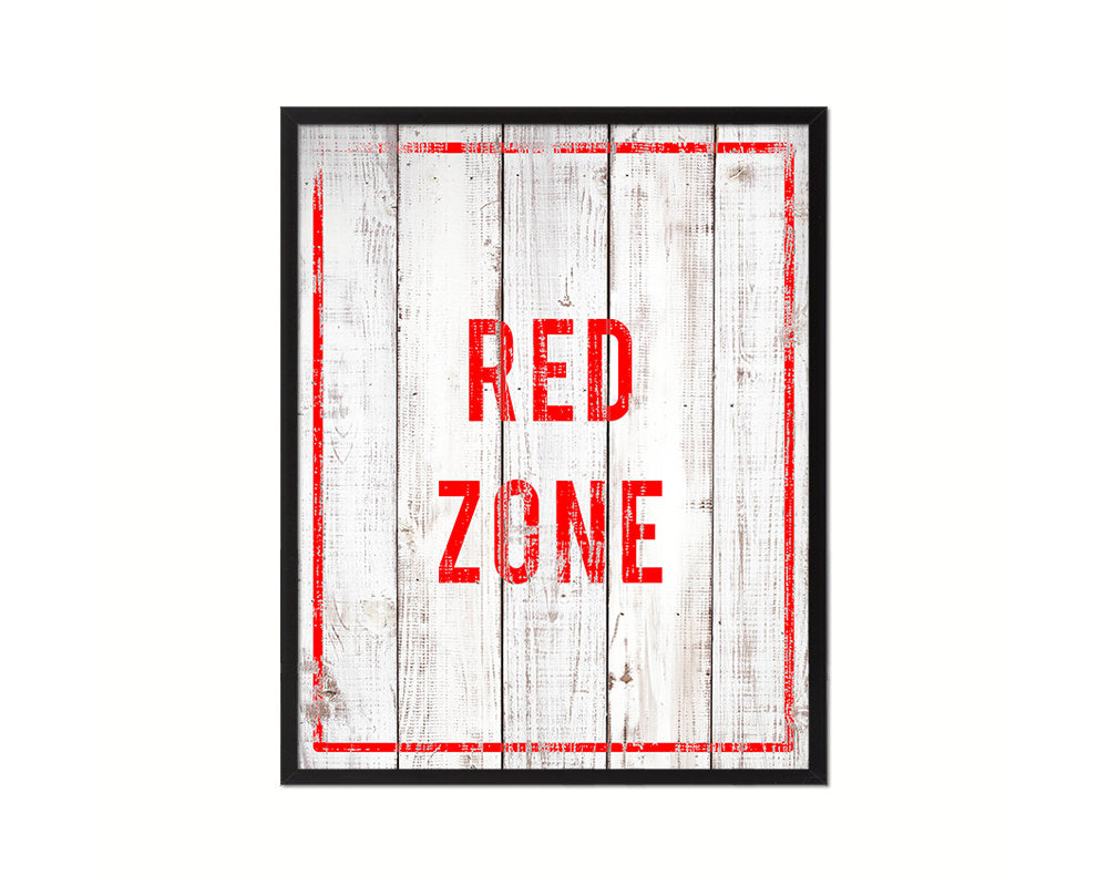 Red Zone Notice Danger Sign Framed Print Home Decor Wall Art Gifts