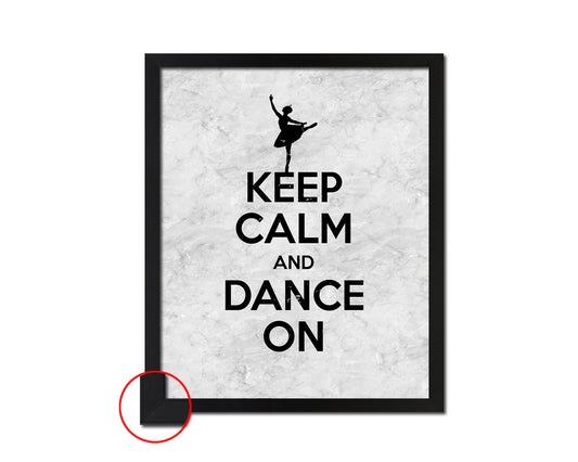Keep calm and dance on Quote Framed Print Wall Art Decor Gifts