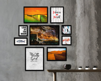 With God all things are possible, Matthew 19:26 Bible Scripture Verse Framed Art
