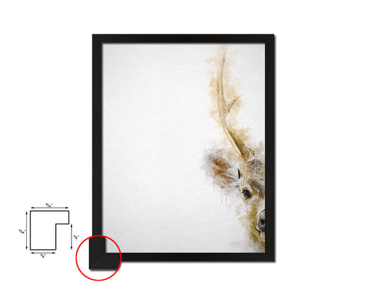 Deer Animal Painting Print Framed Art Home Wall Decor Gifts