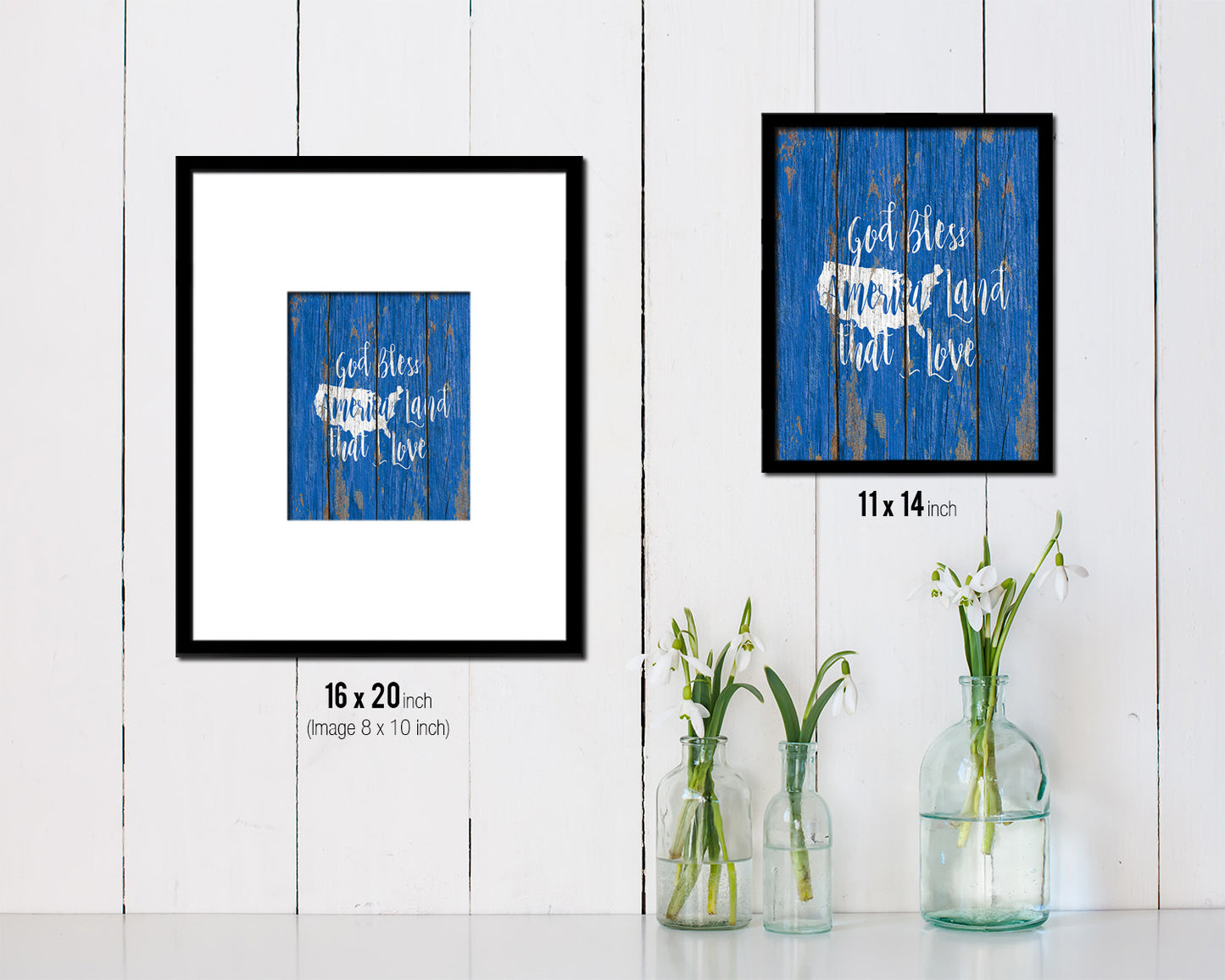 God bless America land that I love Quote Framed Print Home Decor Wall Art Gifts